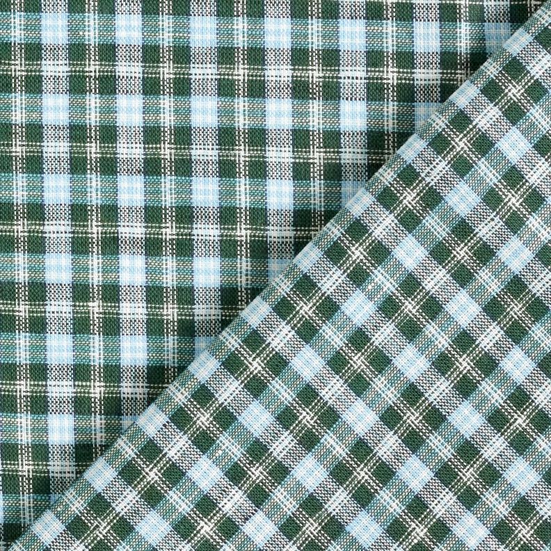 Cotton fabric overlaid gingham – fir green/light blue,  image number 4