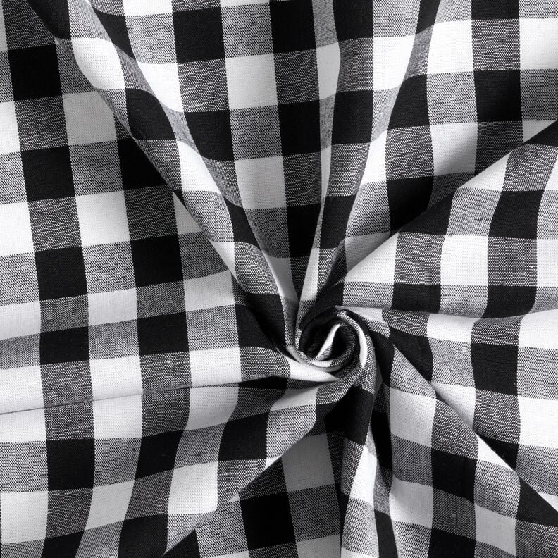 Cotton Vichy check 1,7 cm – black/white,  image number 3