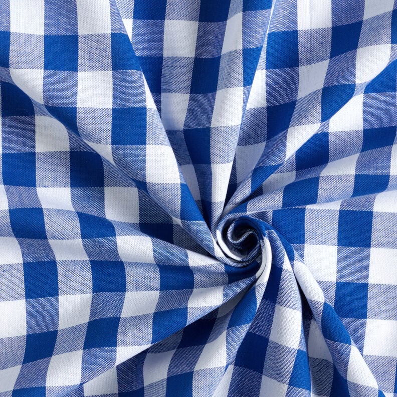 Cotton Vichy check 1,7 cm – royal blue/white,  image number 3