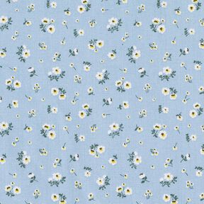 Organic Cotton Poplin little flowers – light blue, 