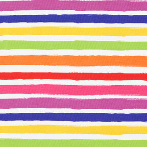 French Terry rainbow stripes – white, 